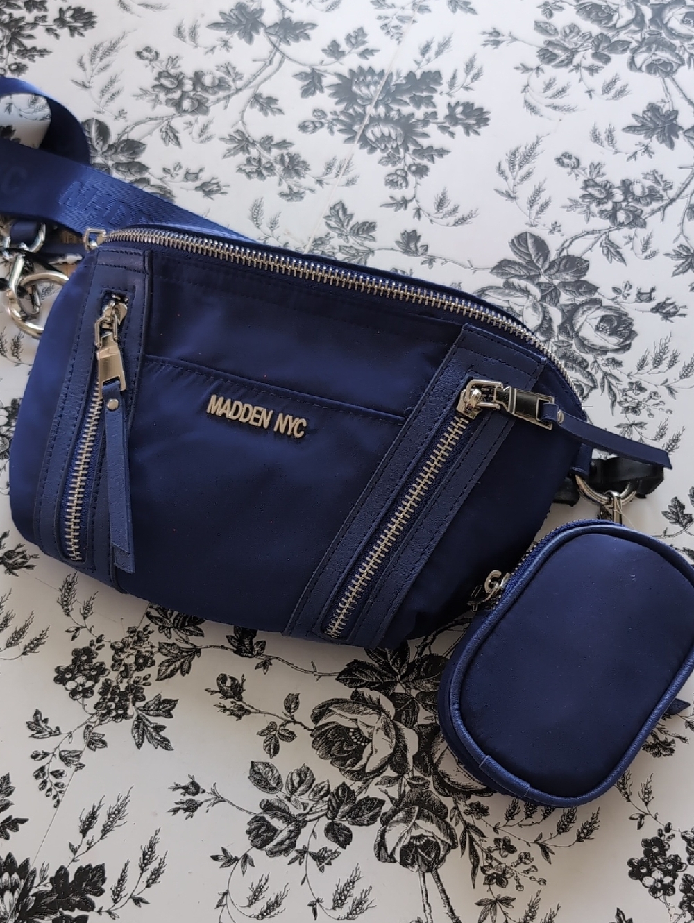 Madden NYC Navy Crossbody Belt Bag